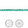 Bead, Crystal Passions®, emerald, 3mm faceted round (5000). Sold per pkg of 12.