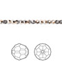 Bead, Crystal Passions®, crystal rose gold, 3mm faceted round (5000). Sold per pkg of 12.