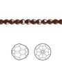 Bead, Crystal Passions®, smoked amber, 4mm faceted round (5000). Sold per pkg of 12.