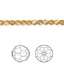 Bead, Crystal Passions®, golden topaz, 4mm faceted round (5000). Sold per pkg of 12.