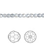 Bead, Crystal Passions®, crystal blue shade, 4mm faceted round (5000). Sold per pkg of 12.