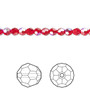 Bead, Crystal Passions®, light Siam AB, 4mm faceted round (5000). Sold per pkg of 12.