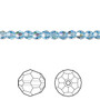 Bead, Crystal Passions®, aquamarine shimmer, 4mm faceted round (5000). Sold per pkg of 12.