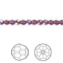 Bead, Crystal Passions®, amethyst shimmer, 4mm faceted round (5000). Sold per pkg of 12.