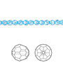 Bead, Crystal Passions®, aquamarine, 4mm faceted round (5000). Sold per pkg of 12.