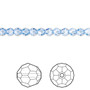 Bead, Crystal Passions®, light sapphire, 4mm faceted round (5000). Sold per pkg of 12.