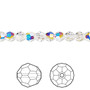 Bead, Crystal Passions®, crystal AB, 5mm faceted round (5000). Sold per pkg of 12.
