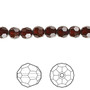 Bead, Crystal Passions®, smoked amber, 6mm faceted round (5000). Sold per pkg of 12.