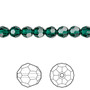 Bead, Crystal Passions®, emerald, 6mm faceted round (5000). Sold per pkg of 12.