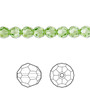 Bead, Crystal Passions®, peridot, 6mm faceted round (5000). Sold per pkg of 12.