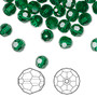Bead, Crystal Passions®, majestic green, 6mm faceted round (5000). Sold per pkg of 12.