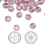 Bead, Crystal Passions®, dark rose (HICT), 6mm faceted round (5000). Sold per pkg of 12.