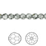 Bead, Crystal Passions®, black diamond, 6mm faceted round (5000). Sold per pkg of 12.