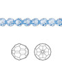 Bead, Crystal Passions®, light sapphire, 6mm faceted round (5000). Sold per pkg of 12.