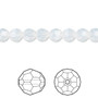 Bead, Crystal Passions®, white opal, 6mm faceted round (5000). Sold per pkg of 12.