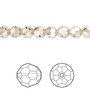 Bead, Crystal Passions®, crystal golden shadow, 6mm faceted round (5000). Sold per pkg of 12.