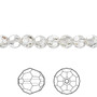 Bead, Crystal Passions®, crystal silver shade, 6mm faceted round (5000). Sold per pkg of 12.
