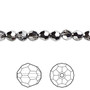 Bead, Crystal Passions®, crystal light chrome, 6mm faceted round (5000). Sold per pkg of 12.