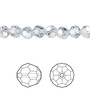 Bead, Crystal Passions®, crystal blue shade, 6mm faceted round (5000). Sold per pkg of 12.