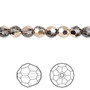 Bead, Crystal Passions®, crystal rose gold, 6mm faceted round (5000). Sold per pkg of 12.