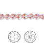 Bead, Crystal Passions®, light rose shimmer, 6mm faceted round (5000). Sold per pkg of 12.