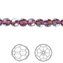 Bead, Crystal Passions®, amethyst shimmer, 6mm faceted round (5000). Sold per pkg of 12.