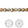 Bead, Crystal Passions®, crystal mahogany, 6mm faceted round (5000). Sold per pkg of 12.