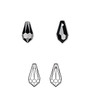 Drop, Crystal Passions®, jet, 11x5.5mm faceted teardrop pendant (6000). Sold per pkg of 4.
