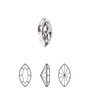 Embellishment, Crystal Passions®, crystal clear, foil back, 15x7mm navette fancy stone (4228). Sold per pkg of 2.