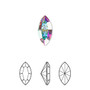 Embellishment, Crystal Passions®, crystal AB, foil back, 15x7mm navette fancy stone (4228). Sold per pkg of 2