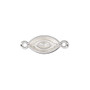 Link, Almost Instant Jewelry®, silver-plated "pewter" (zinc-based alloy), 17x9mm marquise with 15x7mm navette setting. Sold per pkg of 2.