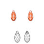 Drop, Crystal Passions®, padparadscha, 11x5.5mm faceted briolette (6010). Sold per pkg of 2.