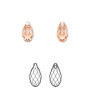 Drop, Crystal Passions®, rose peach, 11x5.5mm briolette pendant (6010). Sold per pkg of 2.