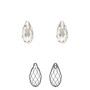 Drop, Crystal Passions®, crystal silver shade, 11x5.5mm faceted briolette pendant (6010). Sold per pkg of 2.