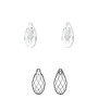 Drop, Crystal Passions®, crystal clear, 11x5.5mm faceted briolette pendant (6010). Sold per pkg of 2.