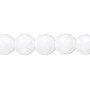 Bead, Czech fire-polished glass, opaque white, 10mm faceted round. Sold per 15-1/2" to 16" strand, approximately 40 beads.