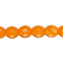 Bead, Czech fire-polished glass, opaque orange, 10mm faceted round. Sold per 15-1/2" to 16" strand, approximately 40 beads.