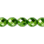 Bead, Czech fire-polished glass, opaque emerald green carmen, 10mm faceted round. Sold per 15-1/2" to 16" strand.