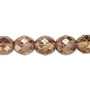 Bead, Czech fire-polished glass, copper luster, 10mm faceted round. Sold per 15-1/2" to 16" strand.
