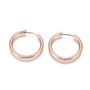 2 pairs - Ion Plating(IP) 304 Stainless Steel Hoop Earrings, with 316 Surgical Stainless Steel Pin, Ring, Rose Gold, 25x2.5mm, 10 Gauge, Pin: 0.9mm