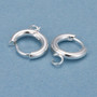 5 pairs - 201 Stainless Steel Hoop Earring, with Horizontal Loop and 316 Surgical Stainless Steel Pin, Silver, 16x13.5x2.5mm, Hole: 2.5mm, Pin: 1mm