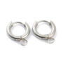 5 pairs - 201 Stainless Steel Hoop Earring, with Horizontal Loop and 316 Surgical Stainless Steel Pin, 16x13.5x2.5mm, Hole: 2.5mm, Pin: 1mm