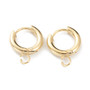 5 pairs - 201 Stainless Steel Hoop Earring, with Horizontal Loop and 316 Surgical Stainless Steel Pin, 24K Gold Plated, 16x13.5x2.5mm, Hole: 2.5mm, Pin: 1mm