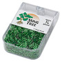 Bugle bead, Ming Tree™, glass, silver-lined translucent emerald green, 1/4 inch. Sold per 1/4 pound pkg.