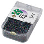 Seed bead, Ming Tree™, glass, opaque rainbow peacock, #11 round. Sold per 1/4 pound pkg.