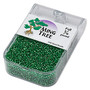 Seed bead, Ming Tree™, glass, silver-lined translucent green, #11 round. Sold per 1/4 pound pkg.