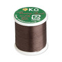 Thread, K.O., waxed nylon, brown, 0.15mm diameter. Sold per 55-yard spool.