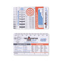 Reference card, pocket beader, paper and plastic, multicolored, 3-3/8 x 2-1/8 inch rectangle.
