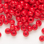 Seed bead, Preciosa Ornela, glass, opaque bright red coral, #2 rocaille. Sold per 50-gram pkg.