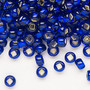 Seed bead, Preciosa Ornela, glass, transparent silver-lined blue, #2 rocaille. Sold per 50-gram pkg.